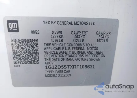 2024 Chevrolet Malibu Fwd 1Lt from USA, damaged, VIN 1G1ZD5STXRF108631